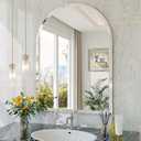 JIINGYO Frameless Bathroom Mirror, 22"x30" Arched Bathroom Vanity Mirrors for Beveled Edge, Arched Wall Mirror, Decorative Arch Mirrors for Bedroom, Entryway, Living Room : Home & Kitchen