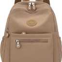 Mini Nylon Women Backpacks,11L Small Ladies backpacks Casual Lightweight Women Shopping Travel Daypack (Beige)