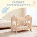 Freniland Wooden Doll Bunk Bed with Ladder & Bedding Two-Level Doll Bed Includes 2 Mattresses & 2 Pillows, Pretend Play Furniture for 18 Inch Dolls