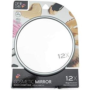 Jacent Dip & Dab 12X Magnification Cosmetic Mirror With Suction Cups, 5 Inch Diameter - 1 Pack