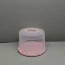 Baderke 10 Inch Round Cake Carrier with Lid and Handle - Two Sided Cake Holder & Box for Transport, Pie, Cupcake(Pink)