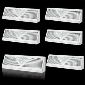 6Pack 24 inch Baseboard Register Vent,Baseboard Diffusers Floor Heat Register Vent Cover for Duct Opening 24,White Baseboard Vent Cover Heating Vent for with Adjustable Airflow Lever and 3 Ways, 24 inch-6PK