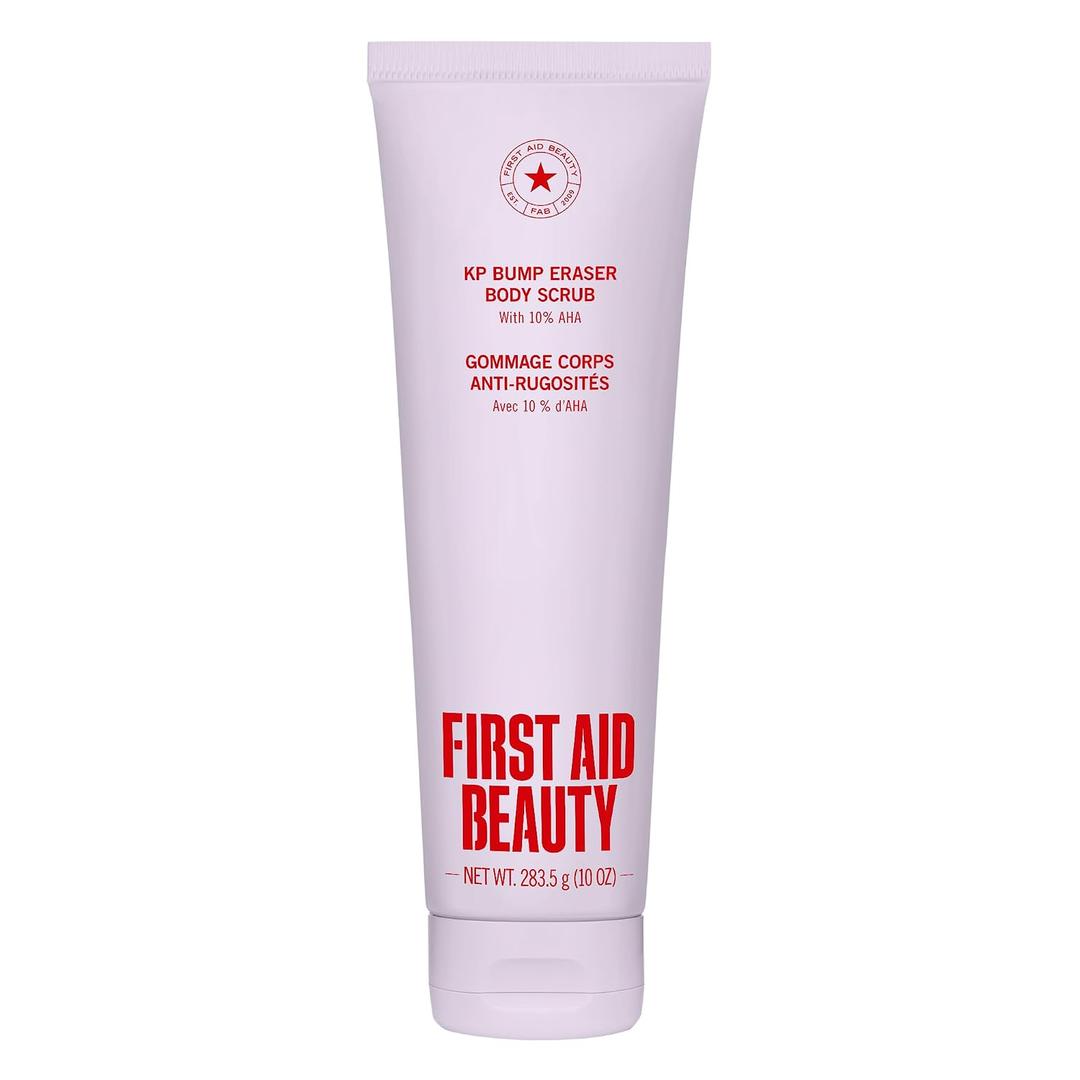 First Aid Beauty KP Bump Eraser Body Scrub, 10% AHA Keratosis Pilaris Exfoliator (Glycolic & Lactic Acid) Treatment for Strawberry Legs, Razor Bumps & Rough Bumpy Skin, Safe for Sensitive Skin