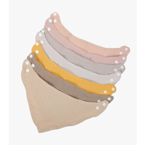 Cherub Absorbent Muslin Baby Bandana Drool Bibs for Baby Girl, 100% Cotton Muslin Baby Bibs for Drooling and Teething, Soft Baby Girl Bibs 8 Pack