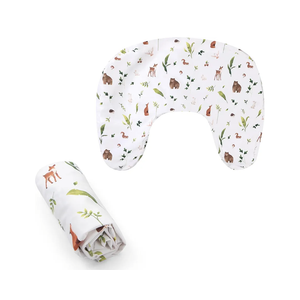 Boppy Nursing Pillow Cover - Soft, Hypoallergenic Washable Microfiber Bottle & Breastfeeding Pillow Covers (Redesigned Feeding Pillow Sold Separately) - Neutral Plants and Animals