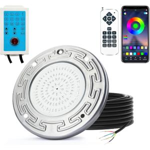 Pool Lights for Inground Pool, 20W 6 Inch LED Inground Pool Light with Controller, Remote and APP Control for Wet Niche, Color Changing Underwater Swimming Pool Lights with 100 Foot Cord