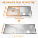Grease Tray with Catch Pan for 3/4/5/6 Burner Gas Grills, 23.6"to 31.6"