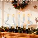 COOLWUFAN Window Candles with Remote Timer, 3 Pcs Flameless Taper Candles Battery Operated with Black Holder, Realistic LED Flickering Flame Dripless, Christmas Decorations Indoor for Home Party Fall