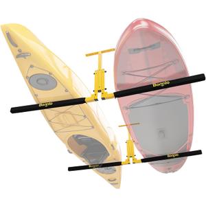 Bonnlo Kayak Ceiling Storage Rack, Overhead Garage Storage Hanger, Adjustable Heavy Duty Garage Ceiling Storage Rack, 250 lbs Capacity for 2 Kayaks