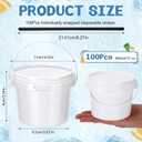 SiliFine 100 Pack Plastic Rum Buckets for Drinks, 17 OZ Cocktail Buckets with Lid and Straw, Reusable Smoothie Bucket, Ice Cream Pails for Halloween Football Parties Bar