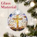 Catholic Cross Gifts: Stained Glass Christian Cross Ornament | Christmas Ornaments (Christmas Tree Decorations), Religious Holiday Decor, Christian Gift, Religious Gift & Xmas Gifts