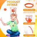 Head Hoop Basketball Party Game Set for Kid Adult Carnival Game Portable Adjustable Basket Net Headband with Balls for Birthday Carnival Office Indoor Outdoor Activity Fun Gift Back to School