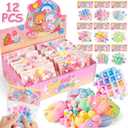 3 x Golray 12pcs Mochi Fufu Toys Kids Party Favors, 2.6" Bulk Squeeze Stress Relief Sensory Fidget Toy for Adult, Valentine's School Gift Prize, Easter Egg Stuffers Birthday Pinata Goodie Bag Filler