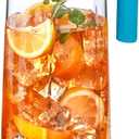 Amazing Abby - Slim - Tritan Pitcher (64 oz), Unbreakable Plastic Water Pitcher with Lid, BPA-Free, Heat-Resistant, Dishwasher-Safe, Great for Both Iced and Hot Drinks, Indoors and Outdoors, Blue