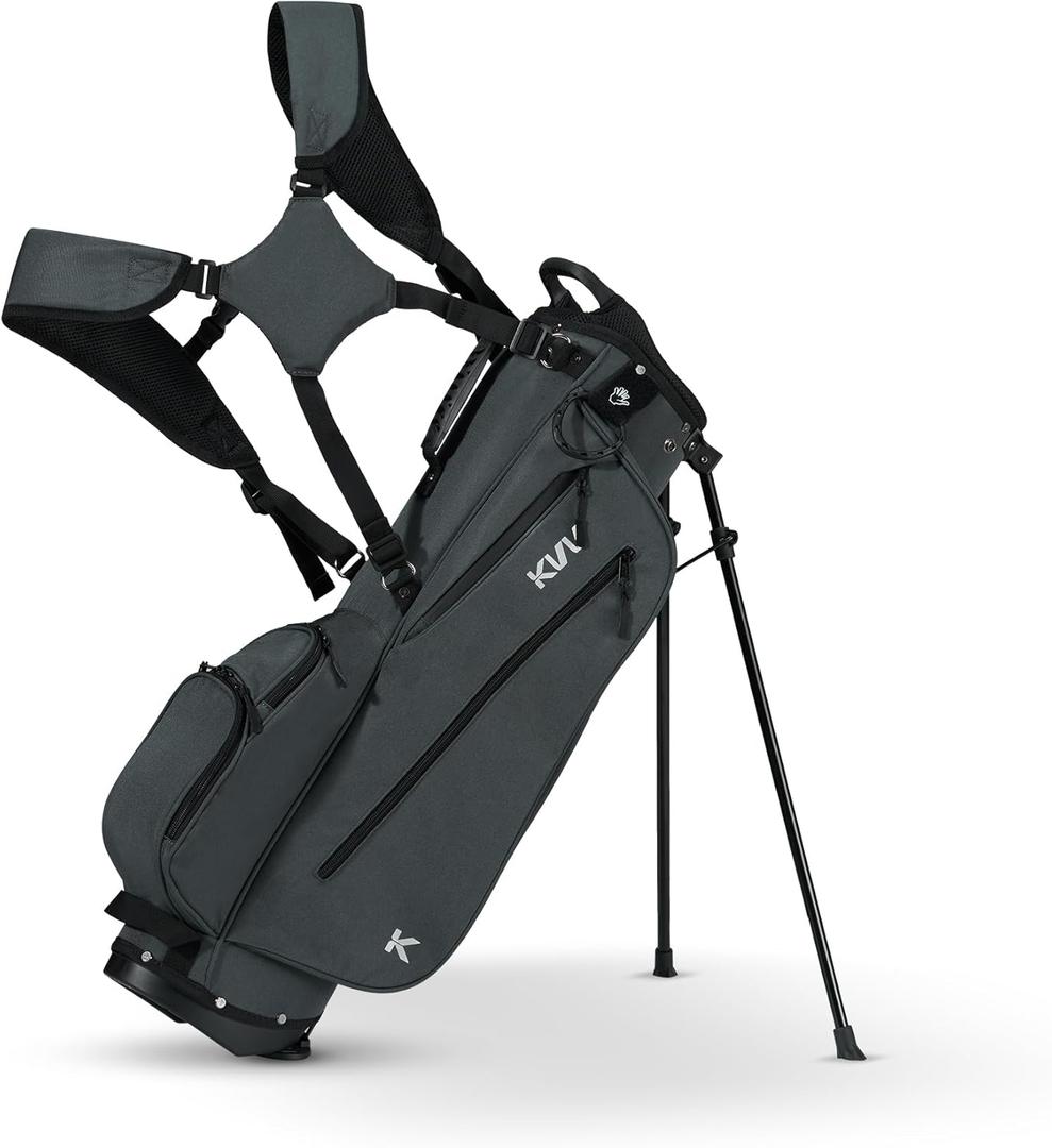 KVV Junior Golf Bag, Lightweight Golf Stand Bag for Young Players for Ages 4-6,6-8,9-12, 12 and Up (Charcoal)