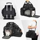 JUNGYOON Cat Carrier, Expandable Airline-Approved Soft-Sided Pet Travel Bag for Cats, Small Dogs & Small Pets, Breathable Mesh Design with Multi-Pockets & Fleece Pad (Dark Grey)