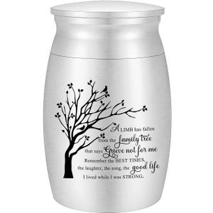 3 Inches Small Urn for Ashes Tree of Life Aluminum Mini Urn for Ashes Cremation Keepsake for Human Ashes Memorial Ashes Holder for Women Men
