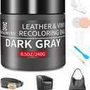 Leather Recoloring Balm,8.5oz Leather Color Restorer,Dark Gray Leather Repair kit for Furniture and Car Interior,Leather Couch Scratch Repair,Leather Dye Paint for Faded,Cracked and Damaged Leather