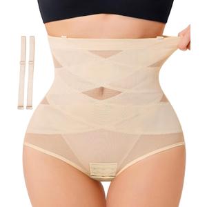 Tummy Control Shapewear for Women - Butt Lifting Shapewear Body Shaper High Waist Tummy Control Panties (Small, Beige)