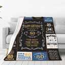 80th Birthday Gifts for Men, 1946 80 Year Old Blanket 50"x60", Retirement Christmas Fathers Day Birthday Gifts for Him Dad Papa Grandpa Husband Uncle