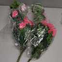 Artificial Flower Bouquets with Pink Blooms and Green Leaves, Decorative Faux Floral Stems for Home, Wedding and Party Decor