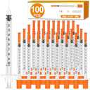 100 Pack 1ml Syringes with Needle-30Ga 1/2Inch, Individually Sealed Packaging