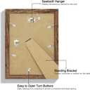 Hongkee 8x11 Picture Frame Set of 2, Made of Real Glass and Rustic Brown Wooden Frame - 8 by 11 Photo for Wall or Tabletop Display