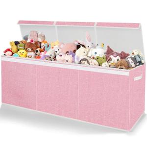 Toy Storage for Girls - Extra Large Kids Toy Box Chest,Collapsible Toy Organizers and Storage for Nursery,Playroom,Office 35.8"x12.6"x16"(Pink)
