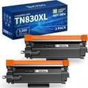 Skydo TN830XL Black High Yield Printer Compatible Toner Cartridge for TN830 TN-830 TN 830 XL Work for DCP-L2640DW HL-L2460DW HL-L2480DW MFC-L2820DW HL-L2400D HL-L2405W Printers (2 Packs)