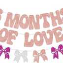 SJcysrilla 6 Months of Love Banner 6 Months Birthday Decorations for Girl Rose Gold Glitter