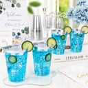 BESTVIP 12oz Silver Plastic Cups, 100 Pack Silver Rimmed Disposable Cups, Heavy-duty Party Cocktail Glasses for Christmas, Plastic Cups for Party, Holiday, Wedding and Birthday