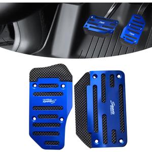 1 Pack Blue Non-Slip Car Pedal Pad Kit, Premium Aluminum Alloy Brake Pedals Covers, Gas Pedal Covers, Suitable for Most Cars, SUVs