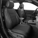 AOMSAZTO Custom Fit Seat Covers for Honda CRV 2023 2024 2025 2026 EX-L/EX/LX/Sport/Touring/Hybrid/Trailsport Full Set Faux Leather CR-V Seat Covers Black