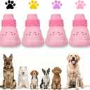 Dog Shoes for Hot Pavement and Snow  Waterproof, Non-Slip, Breathable Booties with Adjustable Straps for Hot Summer Roads & Winter Snow (Pink, XL)