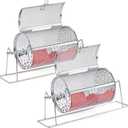 Teenyyou 2 Pcs 7" X 4.7" Small Raffle Drum Upgraded Ticket Spinner Holds 600 Tickets Raffle Wheel Spinner with Stand Drum Cage for Games Events (Silver)