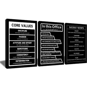 Motivational Wall Art Office Decor Inspirational Entrepreneur Quotes Picture Prints Success Motto Positive Affirmation Posters for Living Room Workplace Artwork Framed [48''W x 24''H]