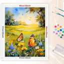 Butterfly Garden Paint by Numbers Kit for Adults - DIY Monarchs and Wildflowers in Field Painting on Canvas 16x20 Inches, Acrylic Paint Set, Suitable for Beginners, Art for Home Decoration or Gifts