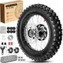 14'' Wheel 90/100-14 3.00-14 Dirt Bike Rear Tire Rim Assembly for RM80 RM85 KLX125 KX85 TT125 YZ80 TaoTao DB17 DB27 Off Road Pit Bike and 12mm Bearings Brake Rotor 428 Chain 41T Sprocket