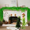 12FT2 * 6FT Artificial Norfolk Pine Garland, 2025 Lime Green Christmas Garland Realistic Touch for Mantel Table Fireplace Staircase Door Indoor Outdoor Christmas Decorations