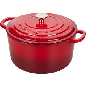 Enameled Cast Iron Dutch Oven Pot with Lid, for Sourdough Bread Baking, Round Dutch Ovens, 6 Quart, Red
