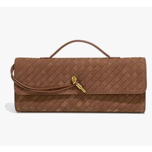 Trendy Woven Evening Clutch Purses Women Underarm Shoulder Handbag Cute Satchels Crossbody Purse PU Leather Wallet