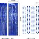Decor365 Blue Fringe Curtains Blue Party Decorations Blue Circle Garlands Streamers Banner Backdrp for Wedding Graduation Bridal Shower Bachelorette Ramadan Birthday Party Supplies