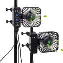 2-Pack 4 Fixed Clip Fan, 4 Speed Control, USB Desktop Fan, for Hydroponic Plants, Office Dorm, circulation and cooling.