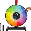 iElyiEsy 12" Prize Wheel 12 Slots Tabletop Spinning Wheel for Prizes with Stand, Dry Erase Marker and Eraser for Trade Show Carnival Party Pub Fortune Game