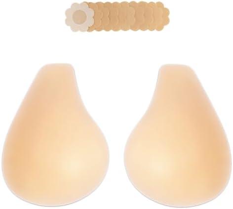 Bontierie 2025 Added Lift Ultra-Thin Seamless Nipple Covers Push up Sticky Adhesive Bras Solid Silicone Pasties for Women