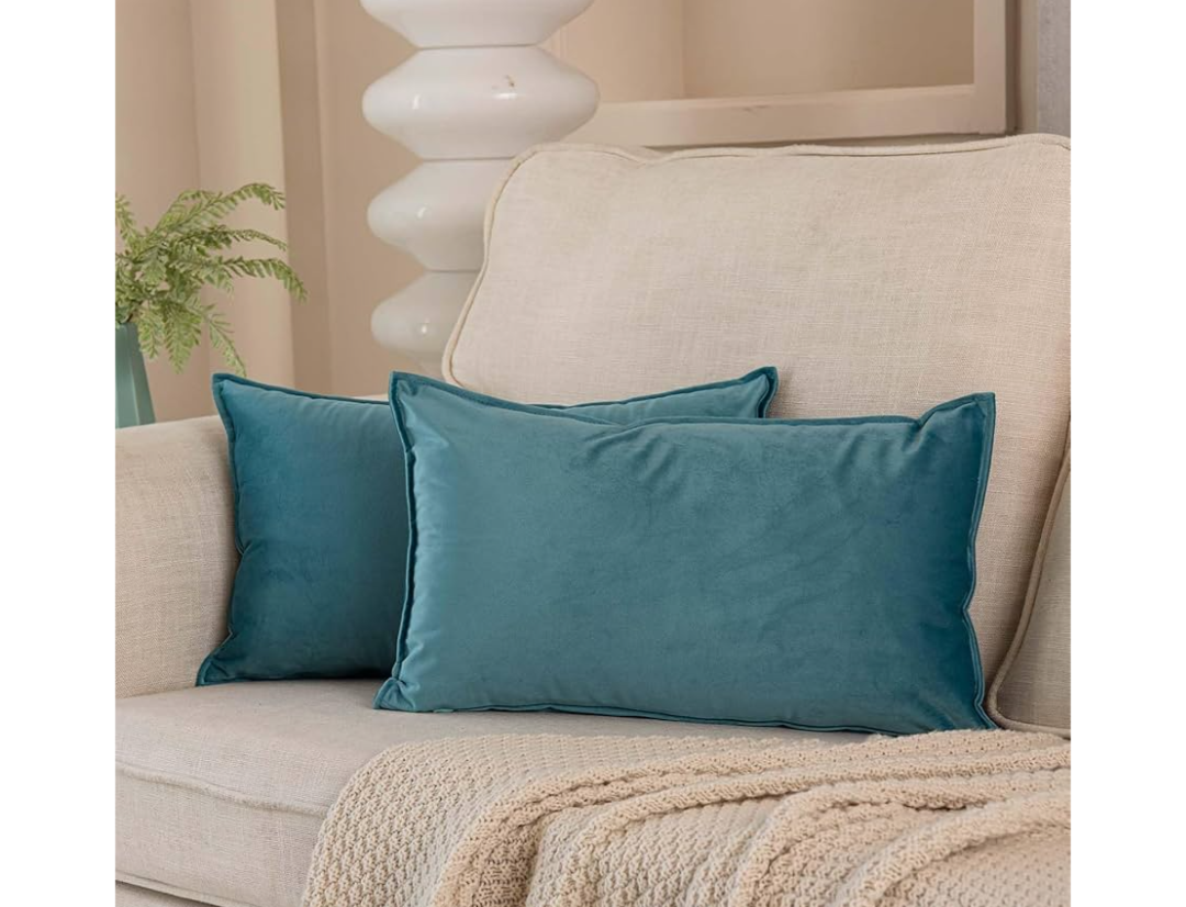 JUSPURBET 14x24 Throw Pillow Covers Set of 2 Decorative Pillow Covers for Couch Sofa Bed Cozy Velvet Lumbar Cushion Covers Cases with Invisible Zipper for Living Room Home Decor,