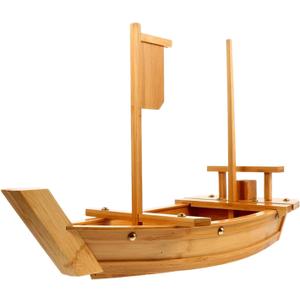 20 Inch Wooden Sushi Boat Serving Tray, Large Sushi Boat Plate for Sashimi Board Seafood Party, Great for Sushi Restaurant or Home (20.4inch/52cm)