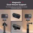 SMALLRIG Magnetic Adapter Holder Dual-Mount Support for DJI Osmo Action 6/Osmo Nano, Bidirectional Quick Release Magnetic Folding Adapter Mount with 2-Prong Mount and 1/4"-20 Threaded Hole - 5890
