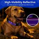 2 x AirTag Dog Collar, IP68 Waterproof Air Tag Dog Collar Holder, Reflective, Ultra-Durable, Comfortable Padded, Heavy Duty Dog Collars for Small Medium Large Dogs-Purple-L