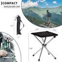 Portable Stool, 13.8 Inch High & 1.32 lbs Small Folding Chair, Telescopic Compact Foldable Stool with Carry Bag for Camping, Hiking, Outdoor Concert